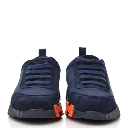Hermes Technical Jersey Suede Goatskin Bouncing Sneakers 36 Marine 2 of 11