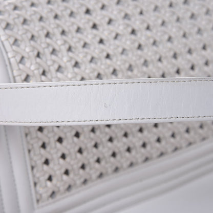 Chanel Sheepskin Braided Medium Boy Reverso Flap White 13 of 18