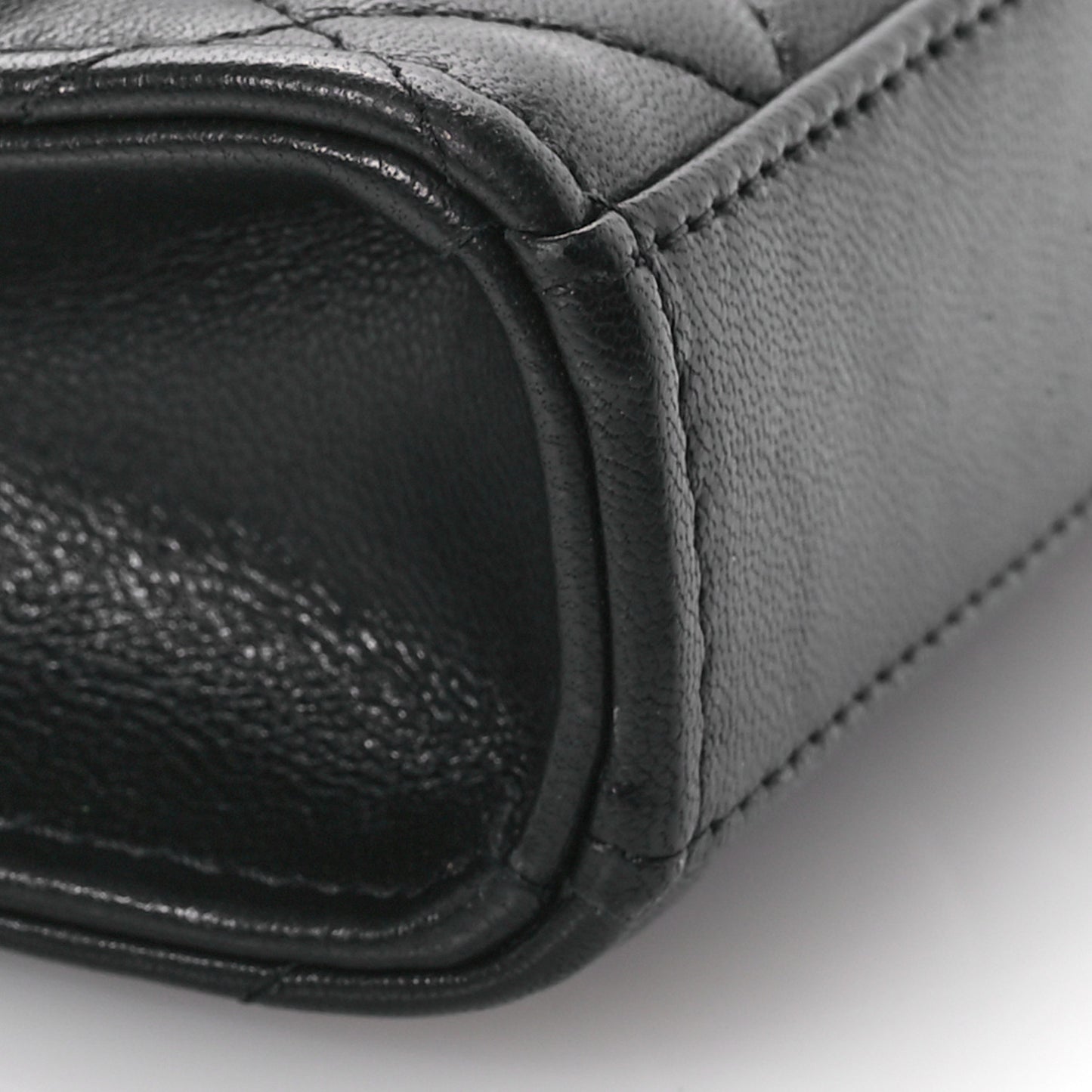 Lambskin Quilted Mini Trendy CC Clutch With Chain Black