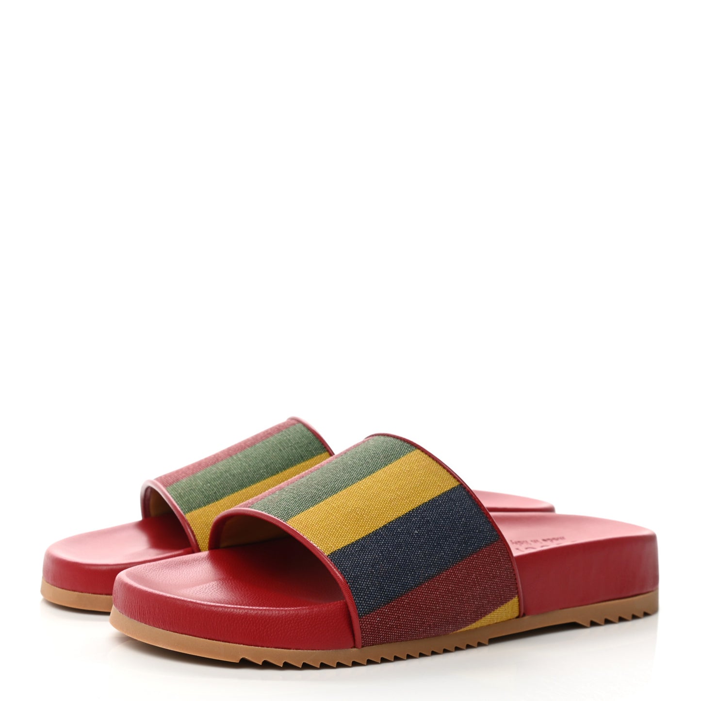 Canvas Marley Stripe Mens Slide Sandals 8 Multicolor