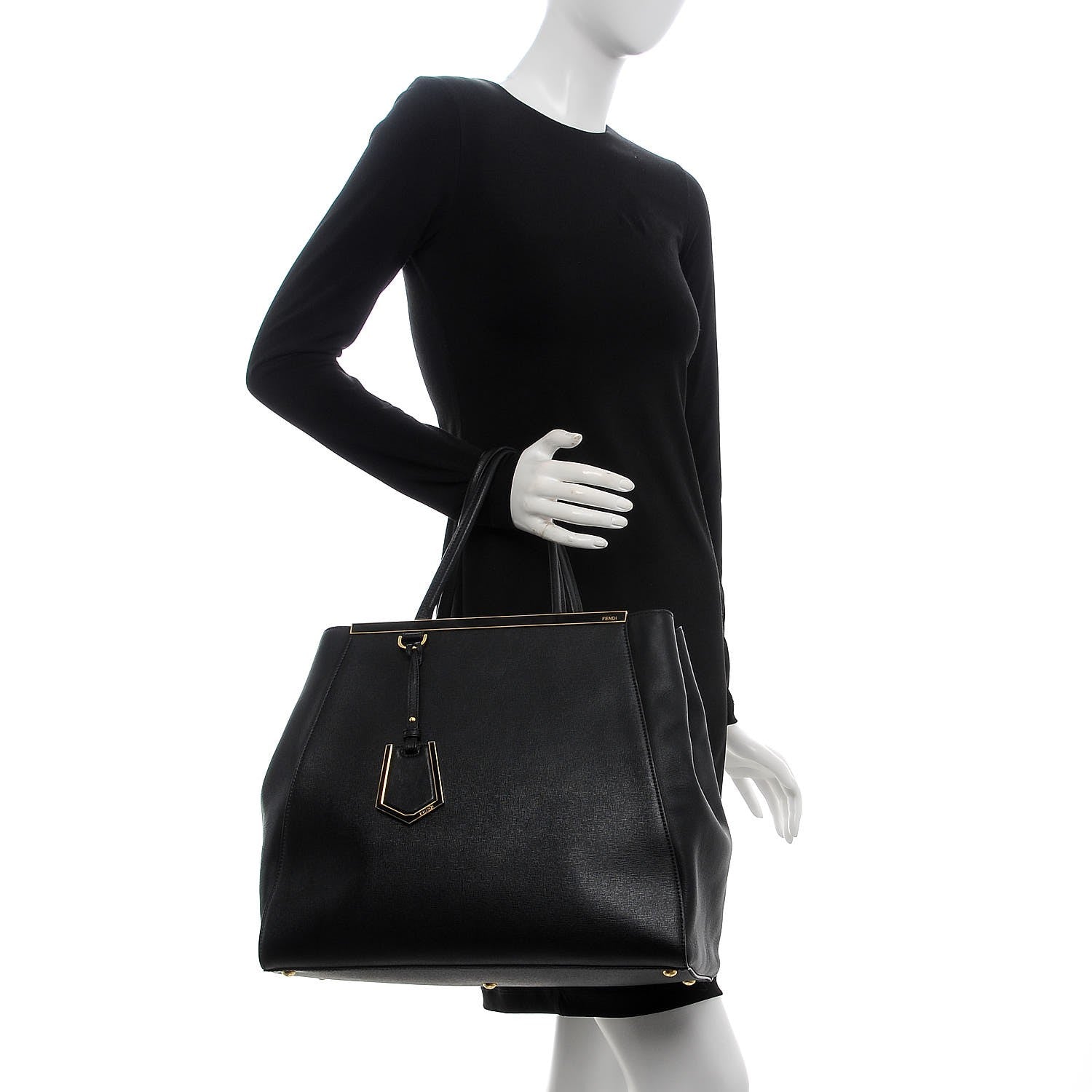Fendi Vitello Elite Large 2Jours Tote Black 2 of 18