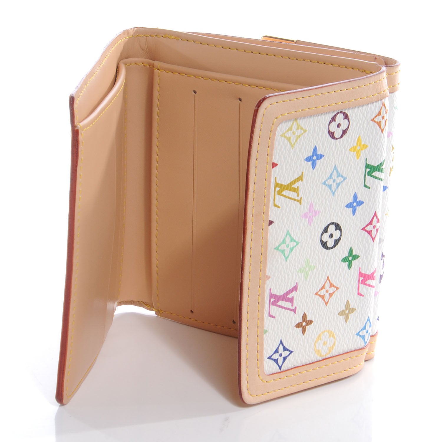 Louis Vuitton Monogram Multicolor Porte-Monnaie Billets Wallet White 6 of 8