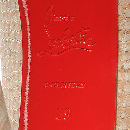 Christian Louboutin Cork Snake Embossed Daffodile 160 Pumps 39 Beige 6 of 6