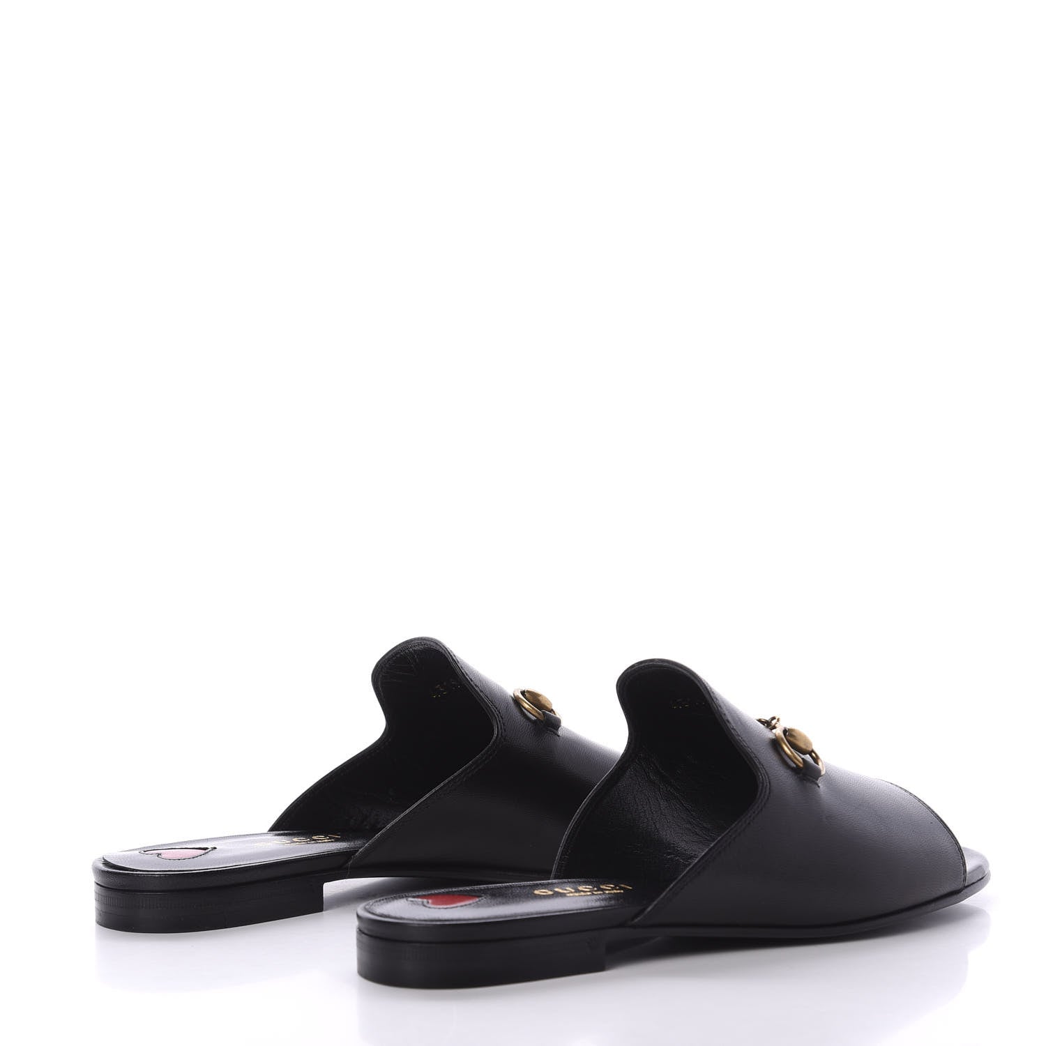Gucci Malaga Kid Horsebit Slide Sandals 35 Black 4 of 10