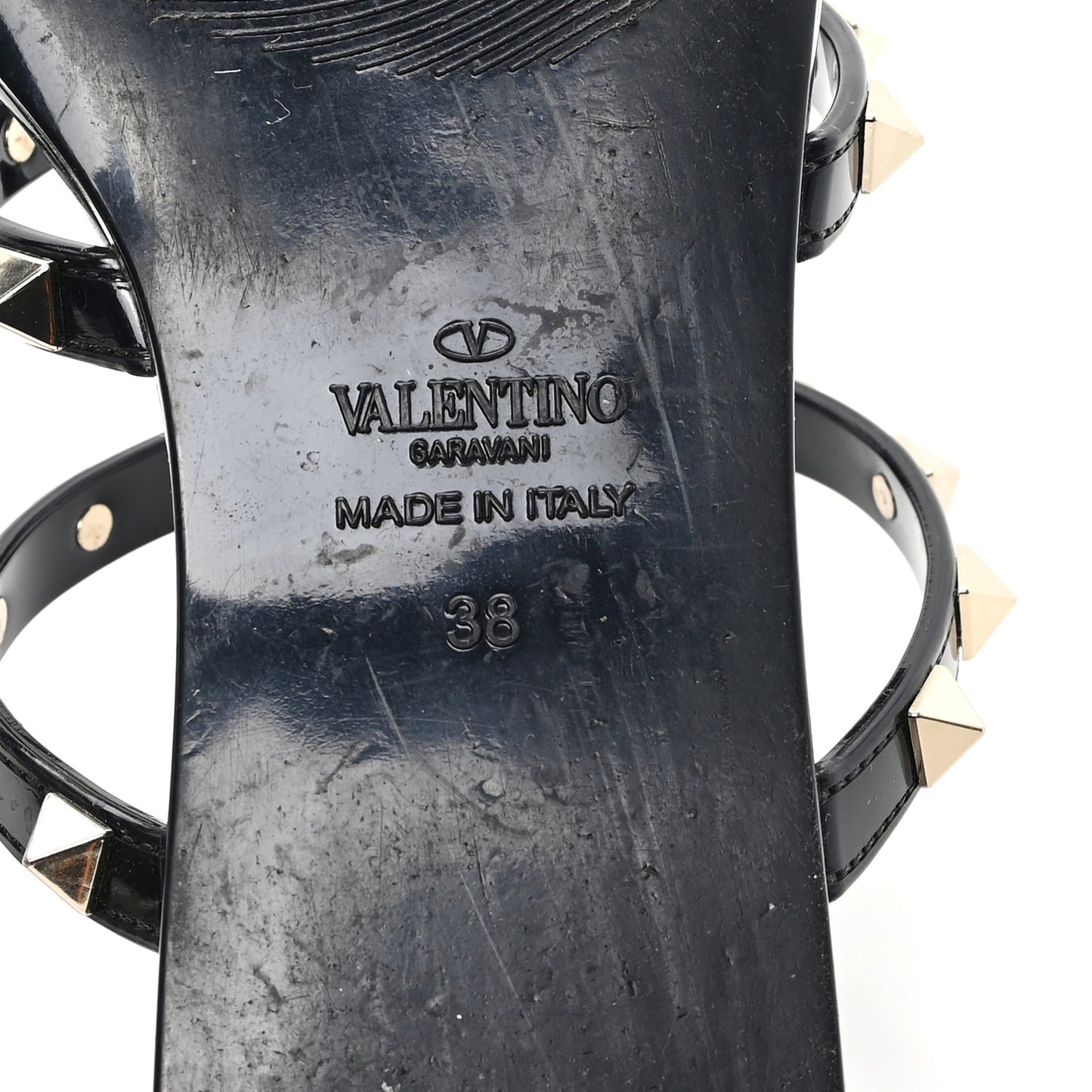 PVC Jelly Rockstud Caged Flat Thong Sandals 38 Black