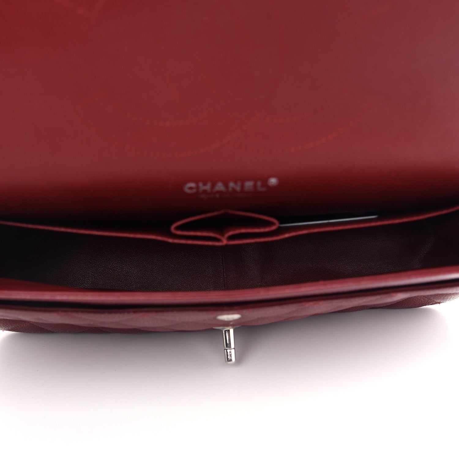 Chanel Caviar Quilted Jumbo Double Flap Dark Red 5 of 11