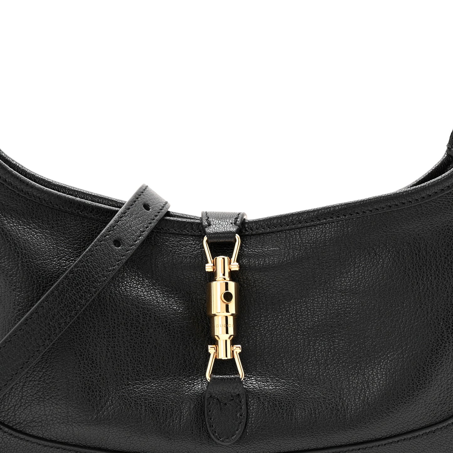 Goatskin Medium Slim Jackie Shoulder Bag Black