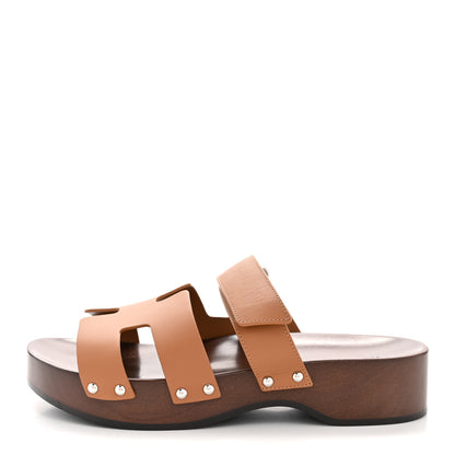 Hermes Calfskin Womens Kos Clog 39 Naturel 1 of 10