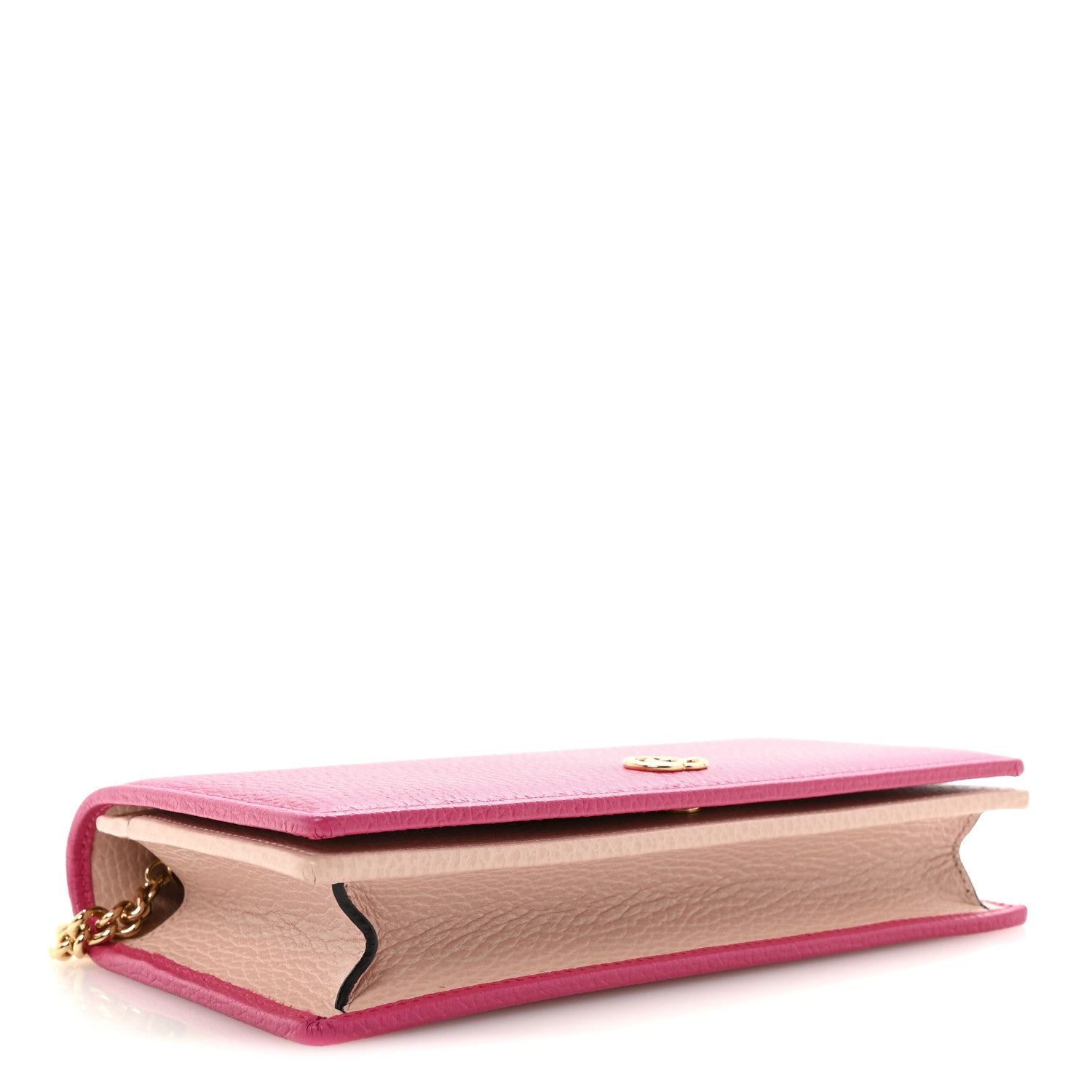 Gucci Dollar Calfskin Mini GG Marmont Chain Wallet Box Pink 4 of 9
