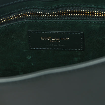 Saint Laurent Smooth Calfskin Le 5 A 7 Hobo Vert Fonce 6 of 11
