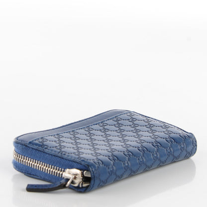 Gucci Microguccissima Zip Around Key Ring Coin Purse Blue Sapphire 4 of 7