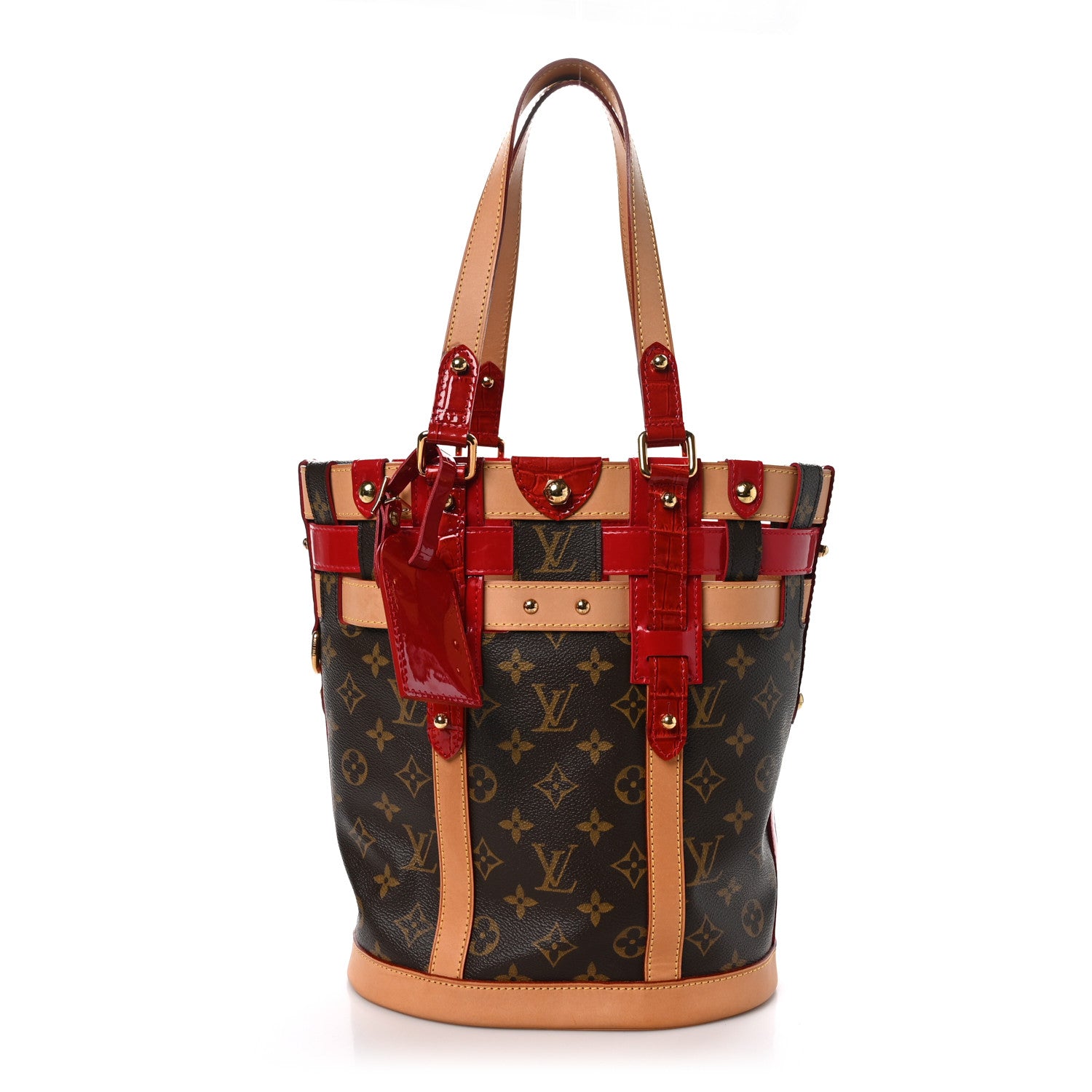 Louis Vuitton Monogram Crocodile Neo Bucket Rubis 1 of 9
