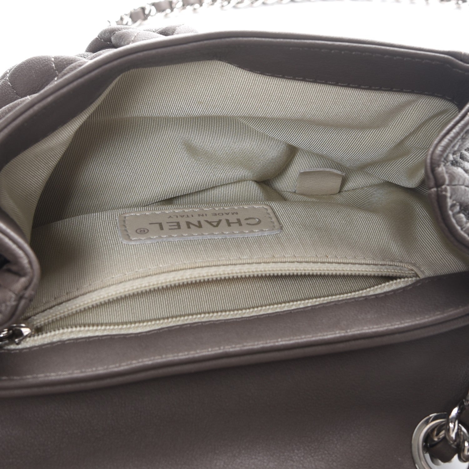 Chanel Washed Lambskin Quilted Mini Chain Around Flap Taupe 5 of 8