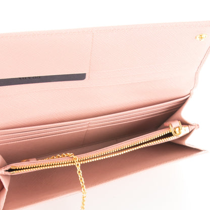 Prada Saffiano Metal Continental Flap Wallet Orchidea 5 of 8