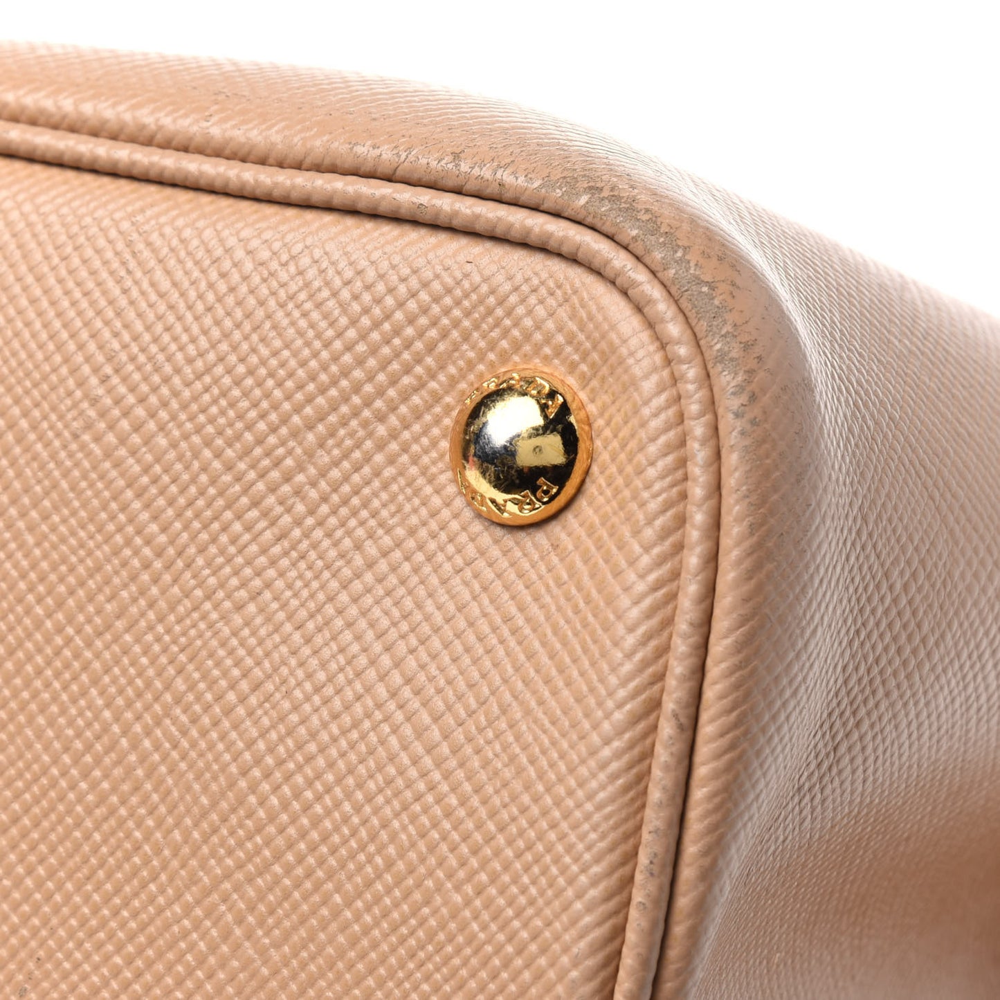 Saffiano Cuir Medium Double Bag Noisette Papaya