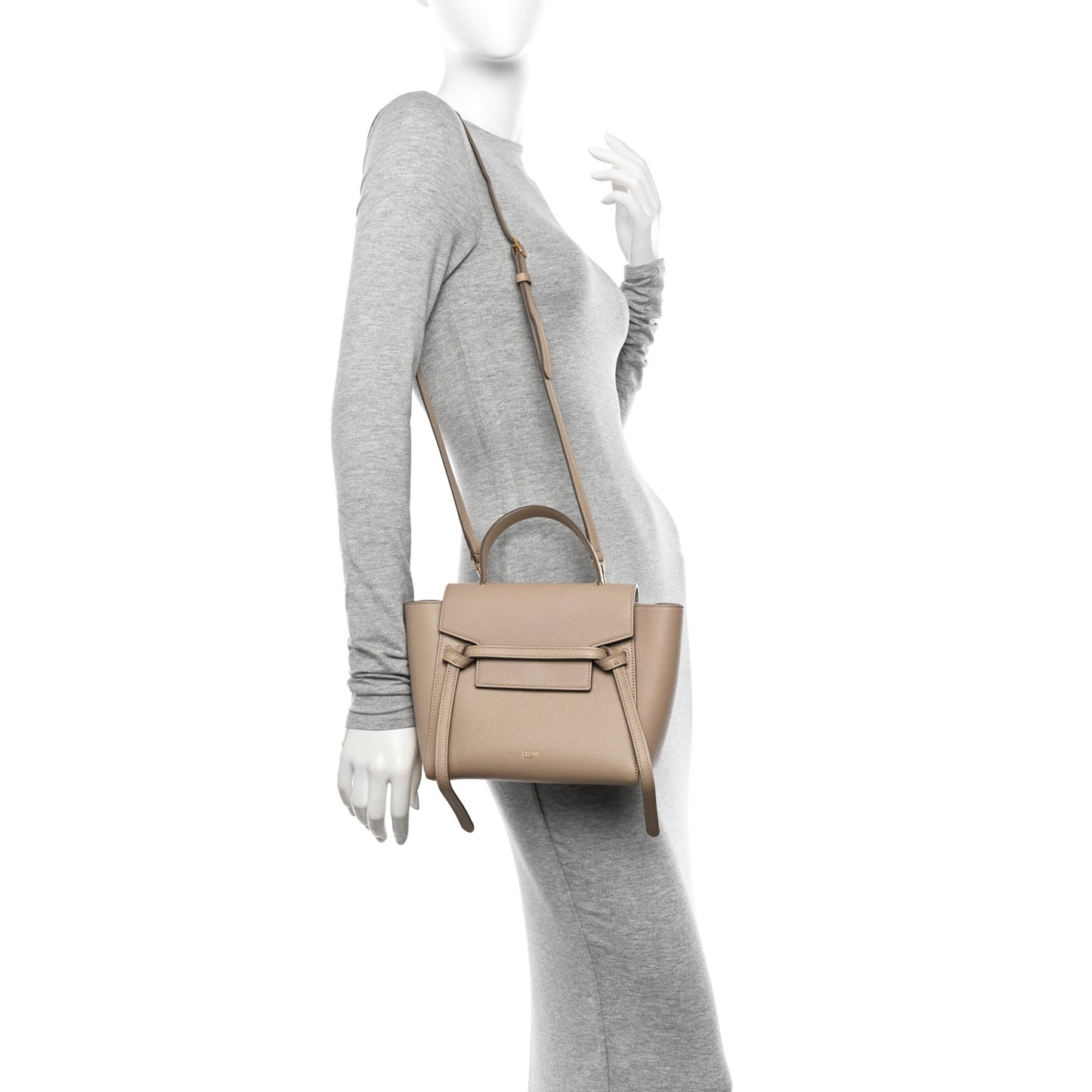 Grained Calfskin Nano Belt Bag Light Taupe