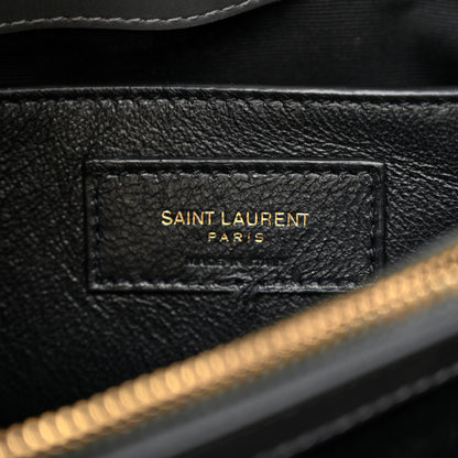 Saint Laurent Calfskin Y Quilted Monogram Small Loulou Chain Satchel Storm 6 of 10