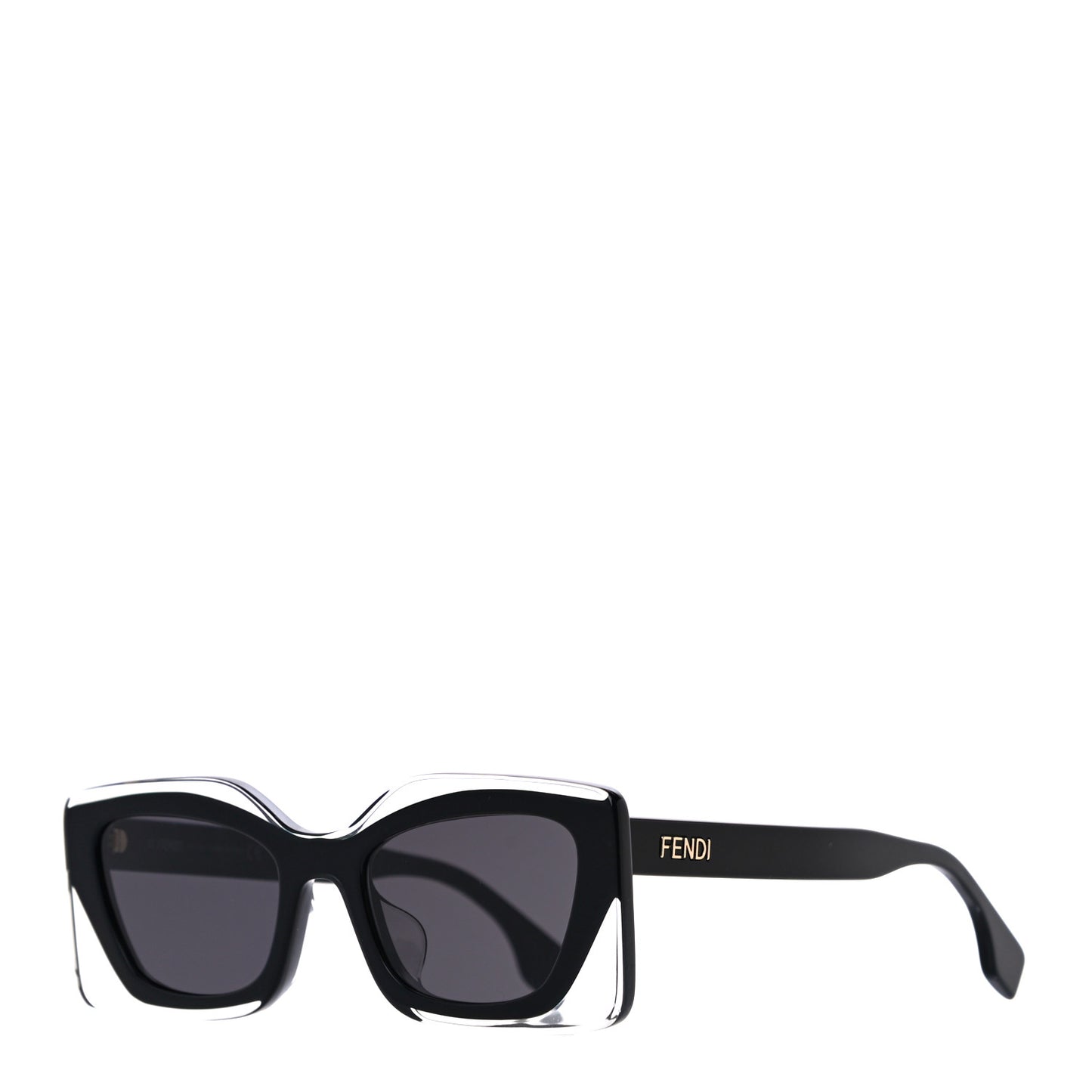 x SKIMS 53mm Rectangular Sunglasses Shiny Black Smoke