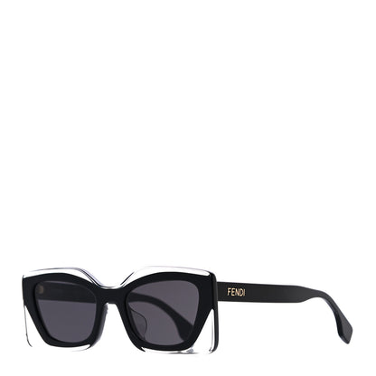 Fendi x SKIMS 53mm Rectangular Sunglasses Shiny Black Smoke 1 of 7