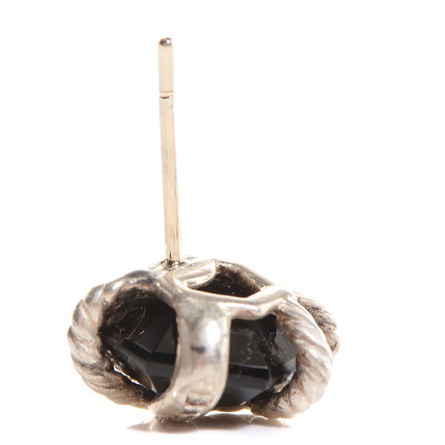 Sterling Silver Diamond Black Onyx 11mm Cable Wrap Earrings