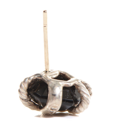 David Yurman Sterling Silver Diamond Black Onyx 11mm Cable Wrap Earrings 3 of 4
