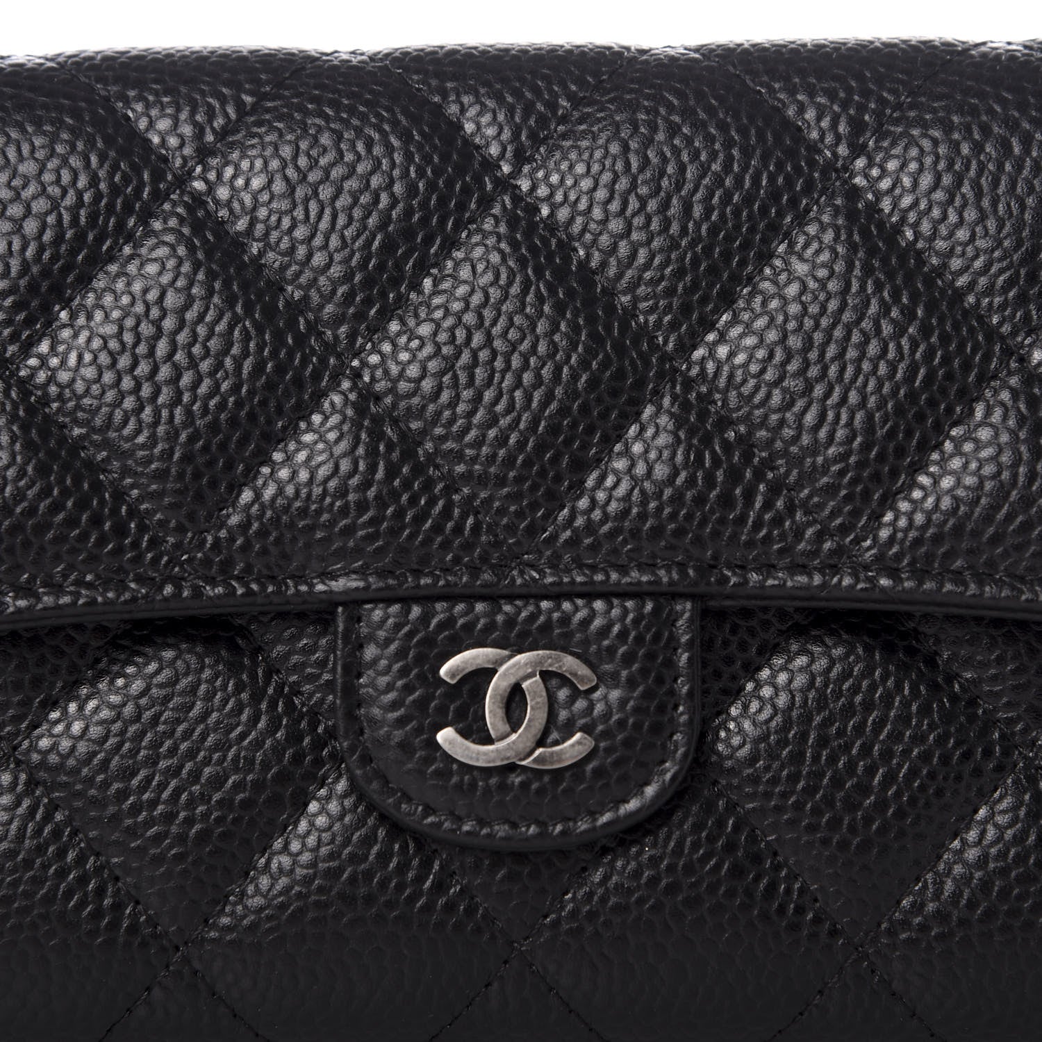 Chanel Caviar Quilted Large Flap Gusset Wallet Black 8 of 9
