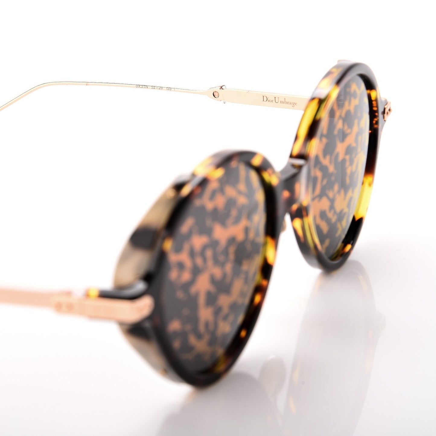 Acetate Leaf Print Umbrage Round Sunglasses Pink Foliage