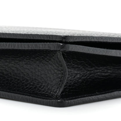 Gucci Dollar Calfskin Enamel Monochrome Mini GG Marmont Chain Wallet Black 10 of 11