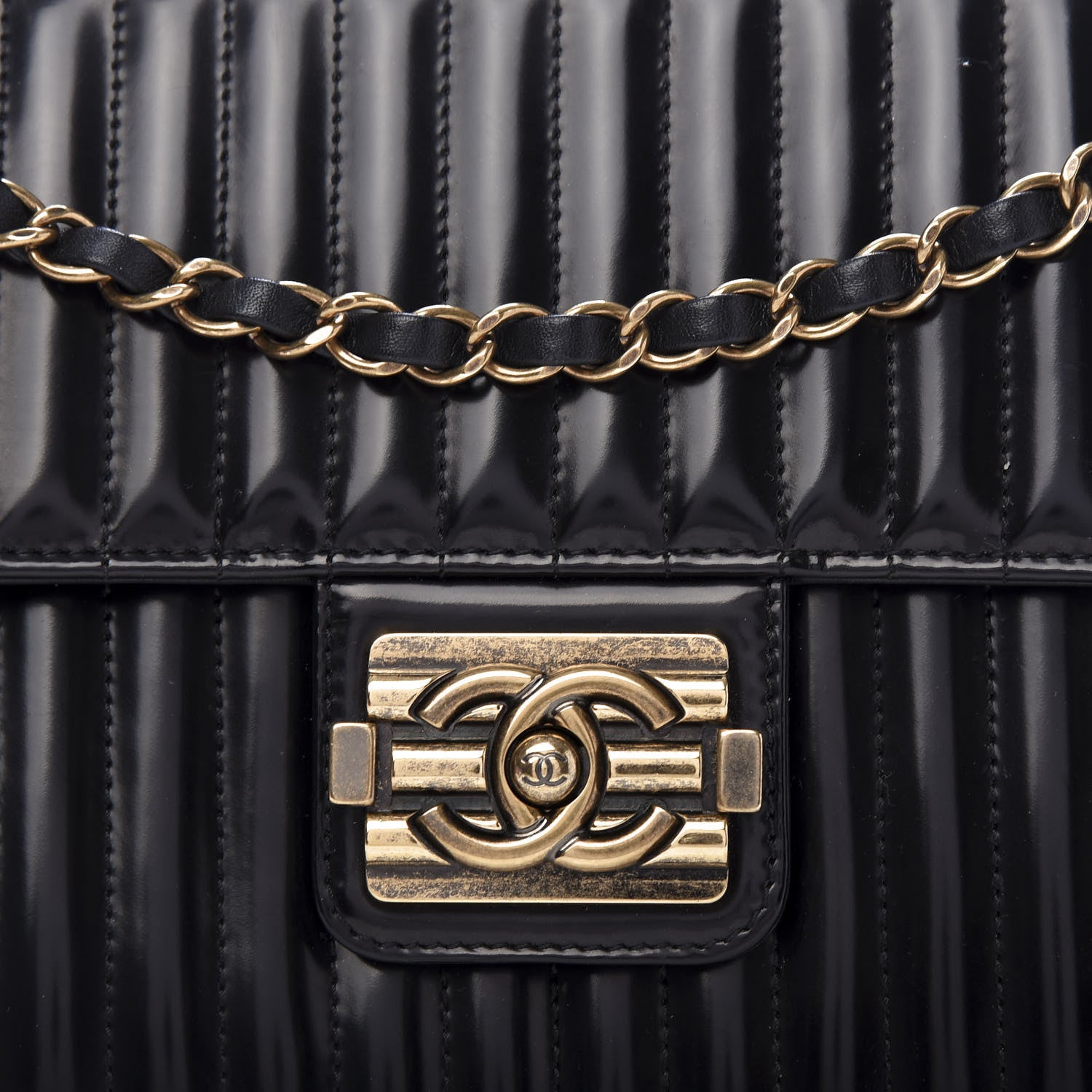 Chanel Patent Vertical Quilt Maharaja Express Flap Black 10 of 11
