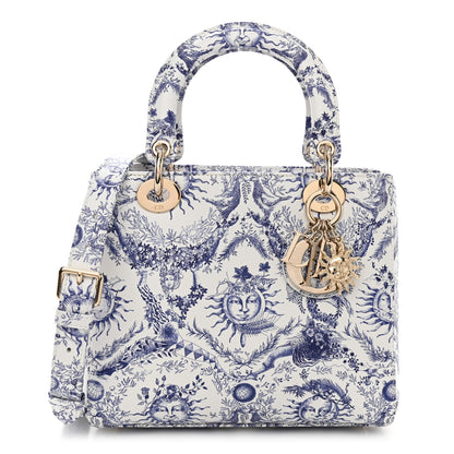 Christian Dior Calfskin Le Soleil Print Medium Lady Dior Blue Multicolor 1 of 10
