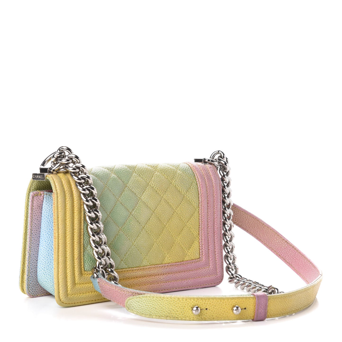 Caviar Quilted Small Cuba Rainbow Boy Flap Multicolor