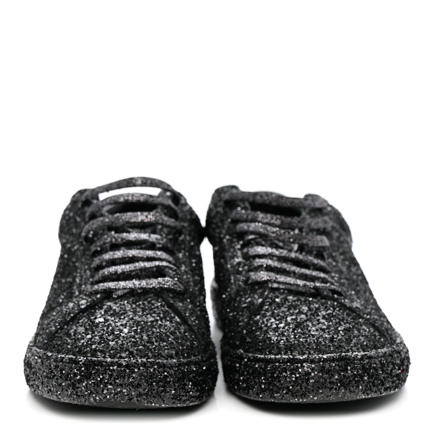 Saint Laurent Calfskin Crystal Glitter Andy Sneakers 38.5 Black 11 of 20