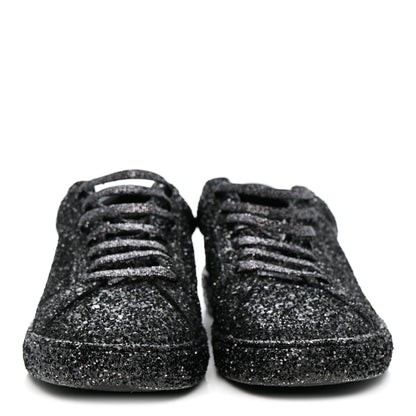 Saint Laurent Calfskin Crystal Glitter Andy Sneakers 38.5 Black 11 of 20