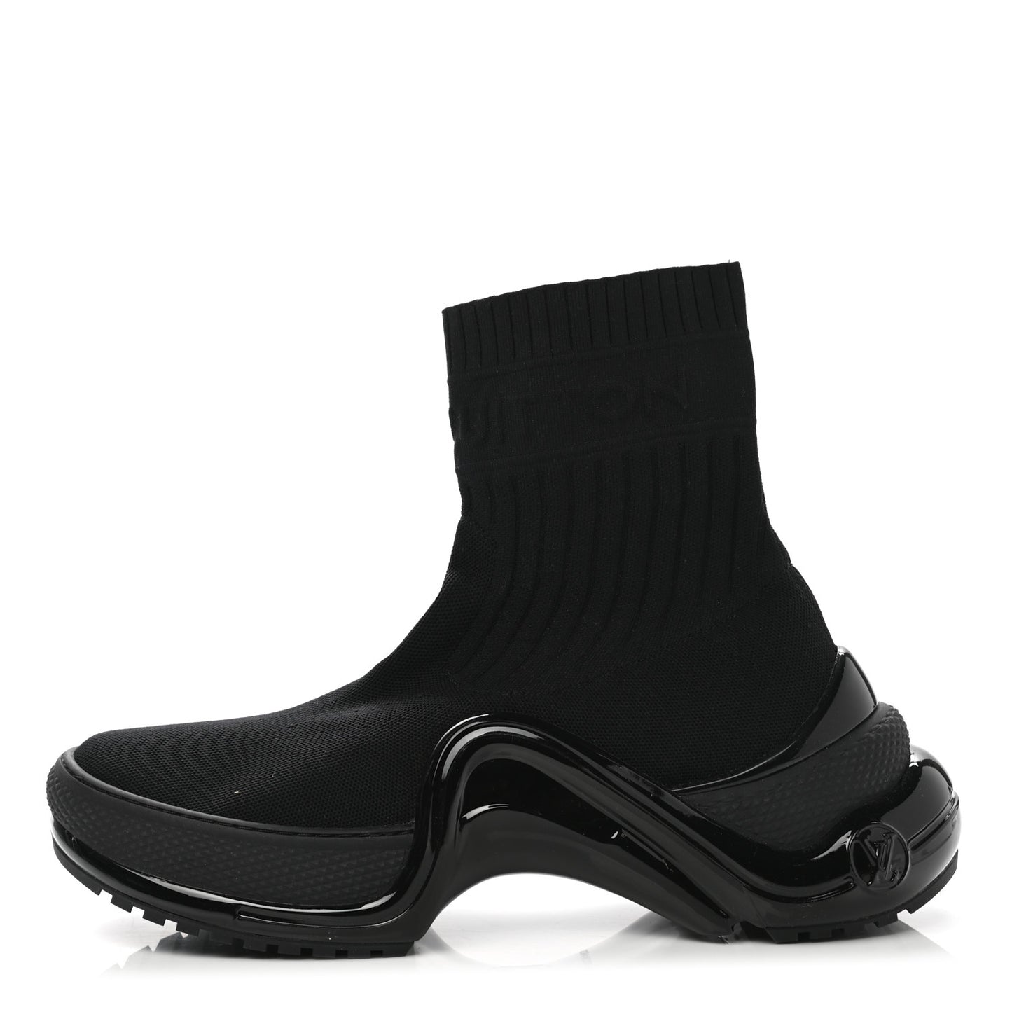 Stretch Textile Patent LV Archlight Sneaker Boots 41 Black