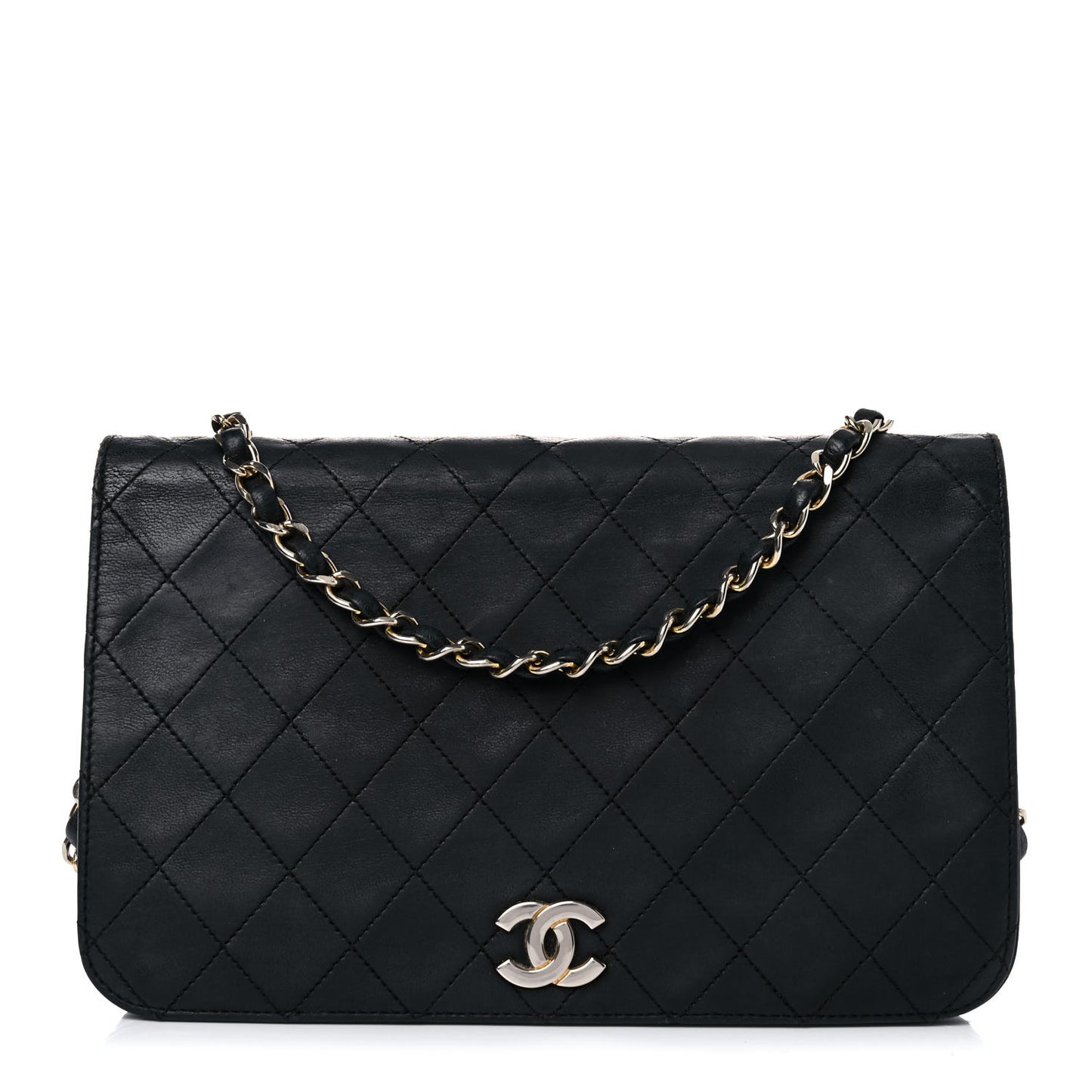 Lambskin Quilted Wallet On Chain WOC Black