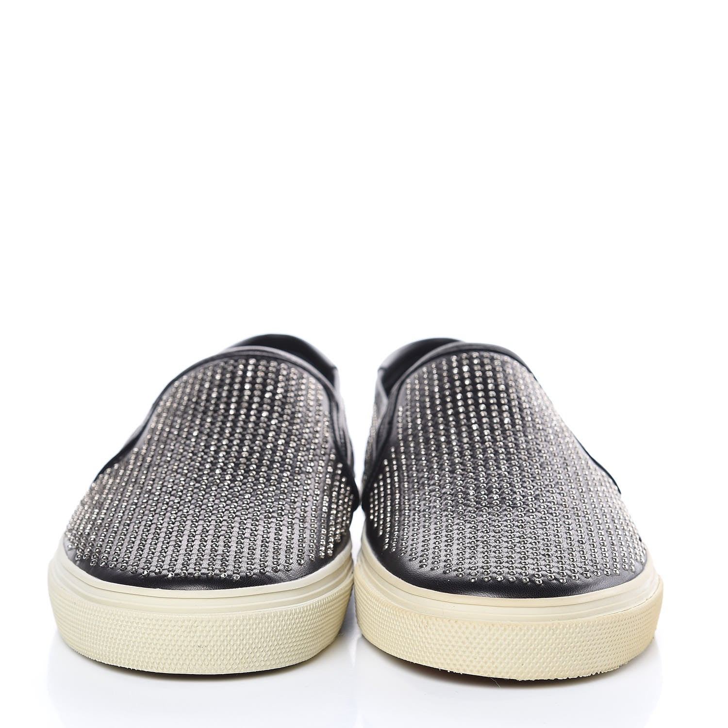 Saint Laurent Mat Nappa Mens Microborchie Wolly Studded Skate Slip On Sneakers 41 Black 2 of 8