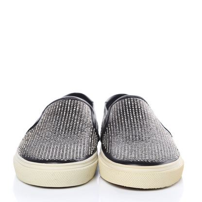 Saint Laurent Mat Nappa Mens Microborchie Wolly Studded Skate Slip On Sneakers 41 Black 2 of 8
