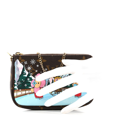 Louis Vuitton Monogram 2023 Christmas Animation Alpine Mini Pochette Accessories Pink 2 of 10