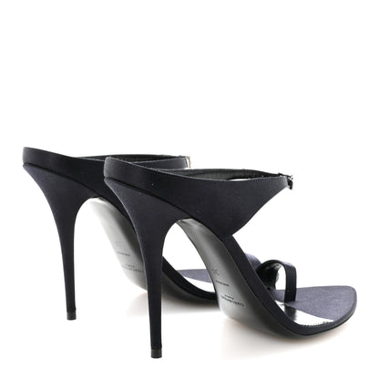 Saint Laurent Crepe Satin Dive Mule Sandals 38 Patriot Navy 5 of 10