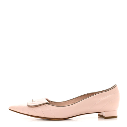 Chanel Lambskin Pointed Toe CC Ballet Flats 40.5 Pink 1 of 8