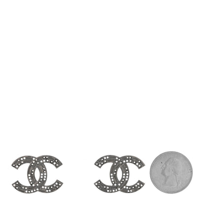 Chanel Ruthenium Crystal Star CC Earrings 2 of 6