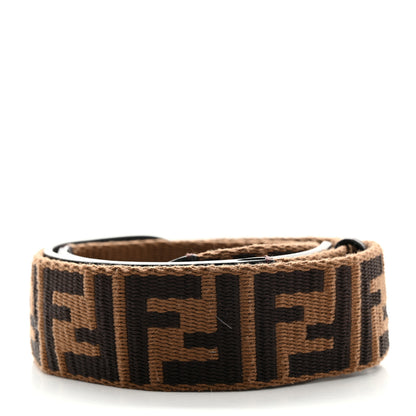 Fendi Ribbon Vitello Century FF 1974 Flat Studded Strap You Fango Marrone Ebano 2 of 6