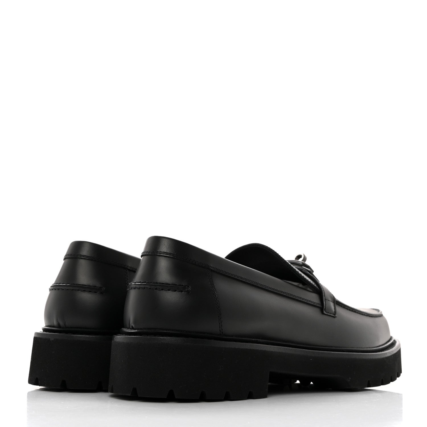 Hermes Glazed Calfskin Mens Icone Loafers 43 Black 4 of 8