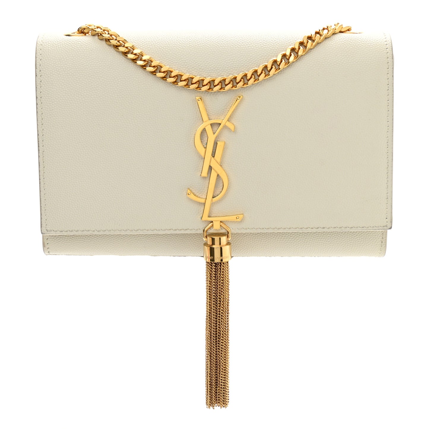 Grain De Poudre Small Classic Monogram Kate Tassel Satchel Crema Soft