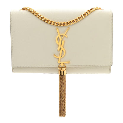 Saint Laurent Grain De Poudre Small Classic Monogram Kate Tassel Satchel Crema Soft 1 of 12