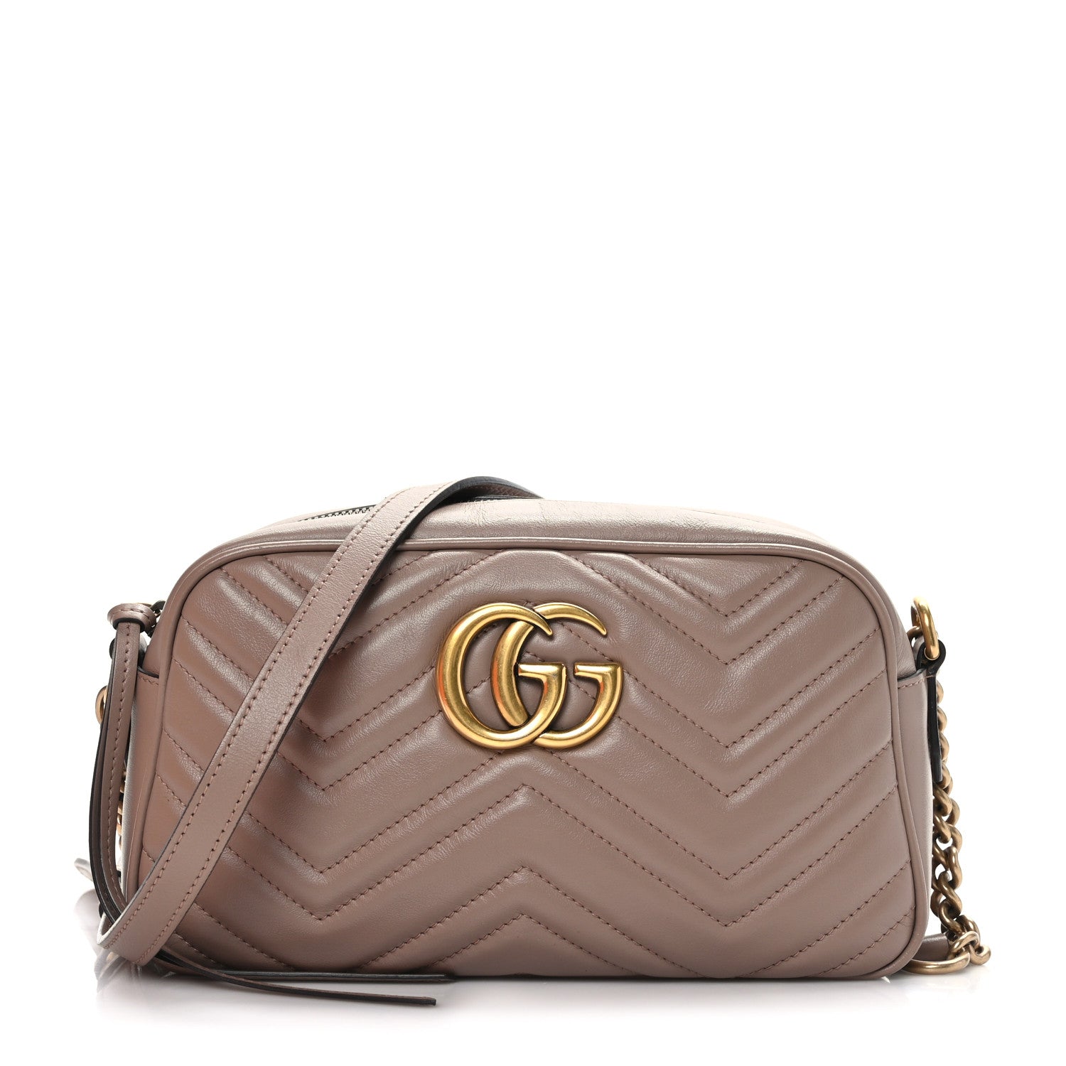 Gucci Calfskin Matelasse Small GG Marmont Chain Shoulder Bag Porcelain Rose 1 of 9