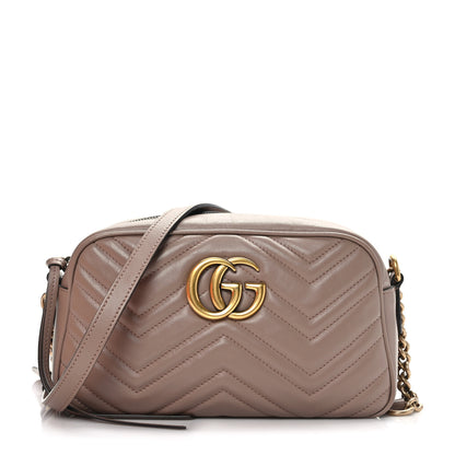 Gucci Calfskin Matelasse Small GG Marmont Chain Shoulder Bag Porcelain Rose 1 of 9