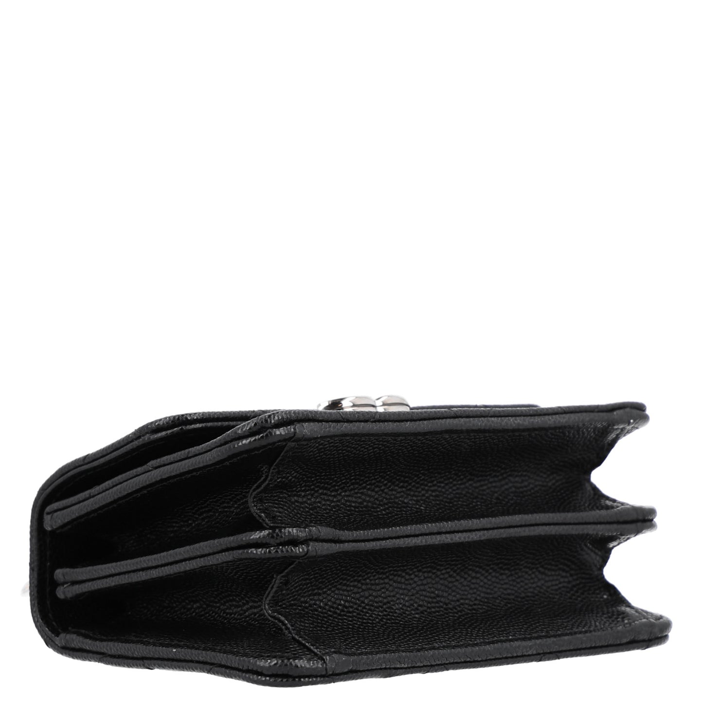 Caviar Quilted Pick Me Up Clutch With Chain Black