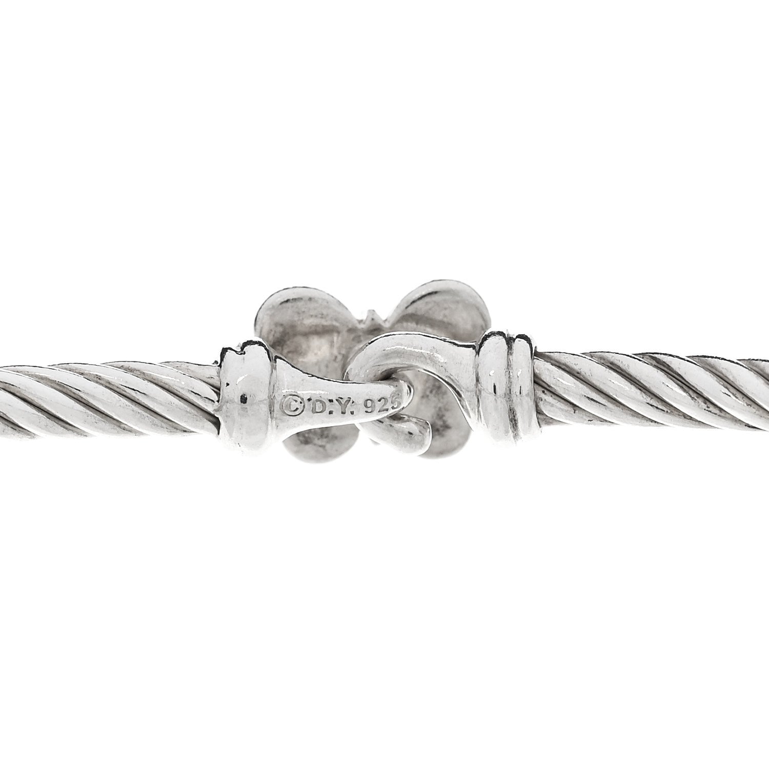 David Yurman Sterling Silver Diamond 3mm Butterfly Cable Bracelet 3 of 3