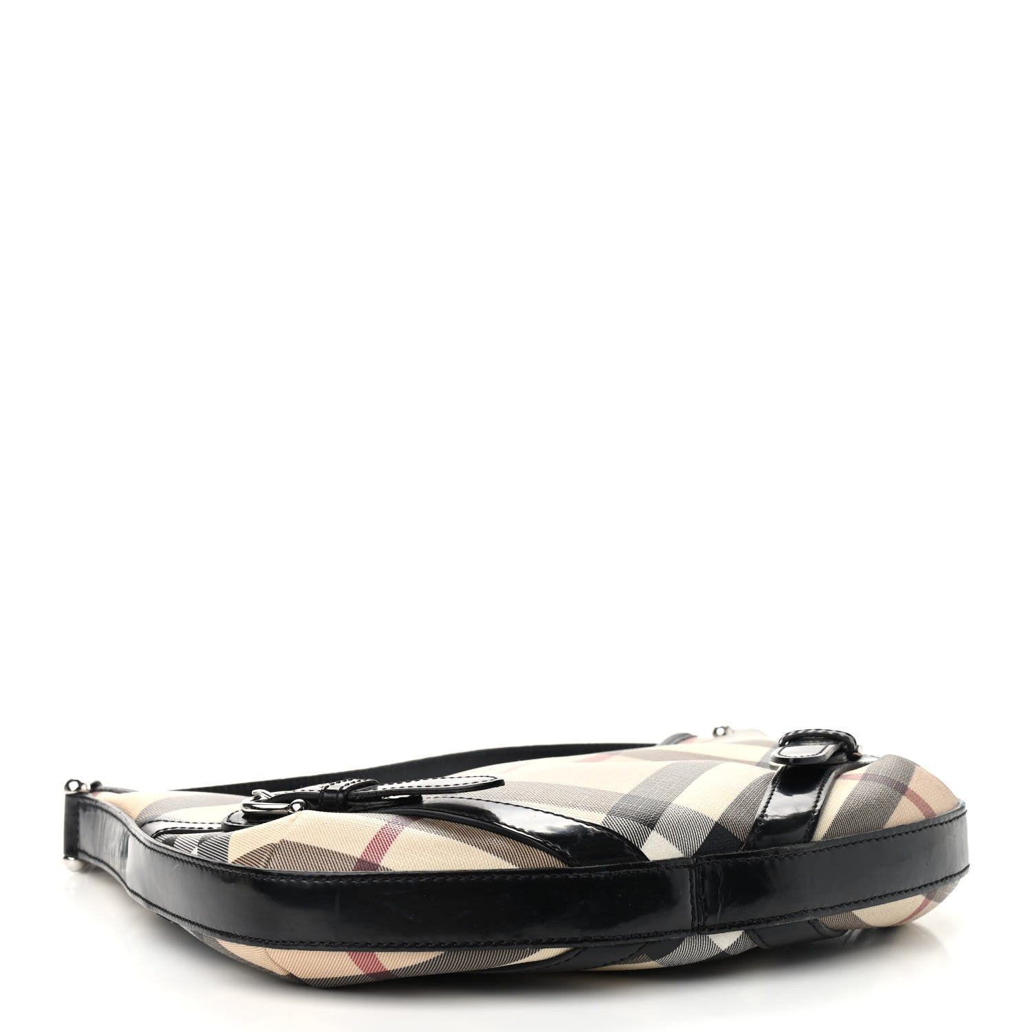 Burberry Supernova Check Buckle Hobo Black 4 of 13